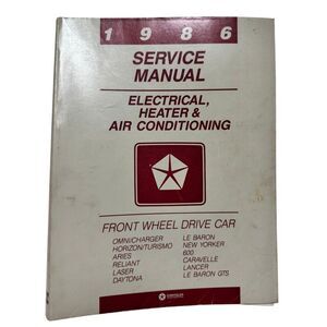1986 Chrysler Service Manual Electrical Heater Air Conditioning  FWD Cars
